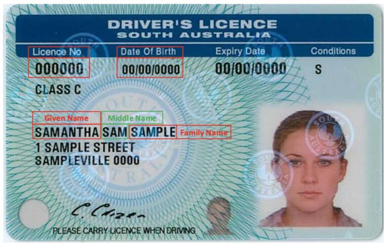 South Australia driving license